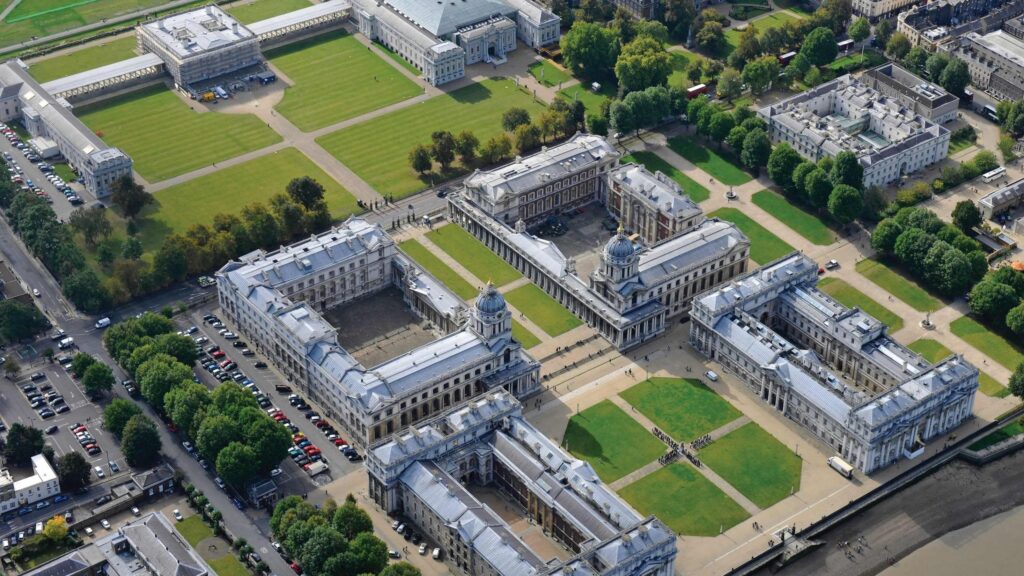 Aerial view of the University of Greenwich campus
